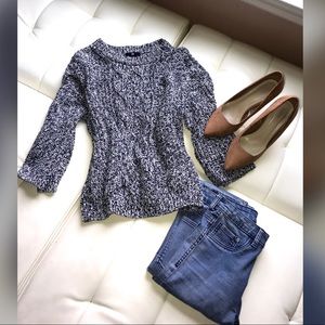 Black and white cozy knit sweater